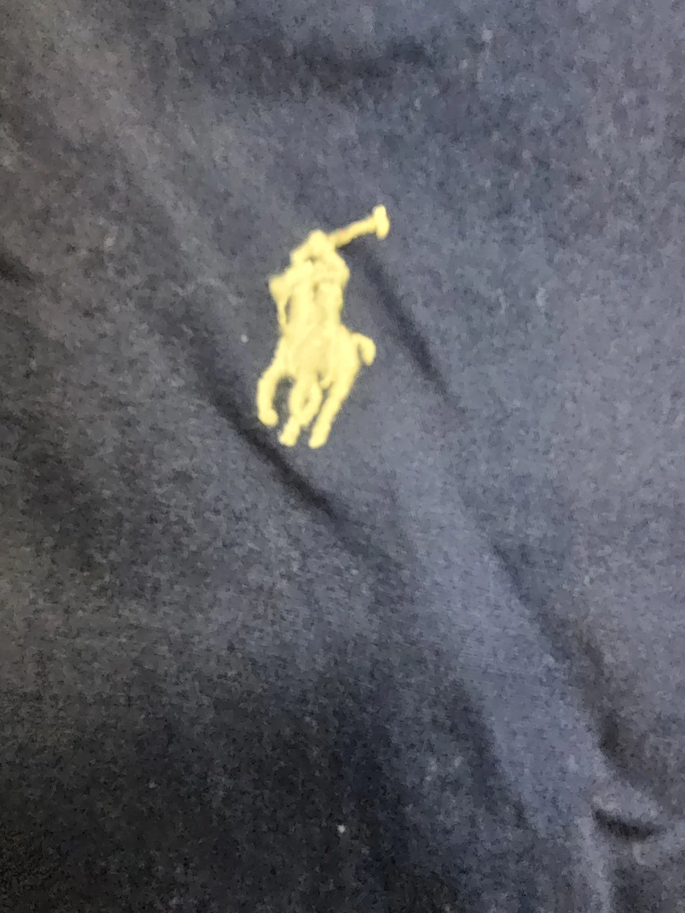 Ralph Lauren Navy Shirt with Yellow Polo Logo